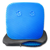 NOKINS Golf Cart Soft Gel Seat Cushion | Fits EZGO TXT/RXV, Club Car DS/Precedent, Yamaha | Thick, Breathable Honeycomb Design | Non-Slip Cover, Storage Bag (Blue, 1 PCS)
